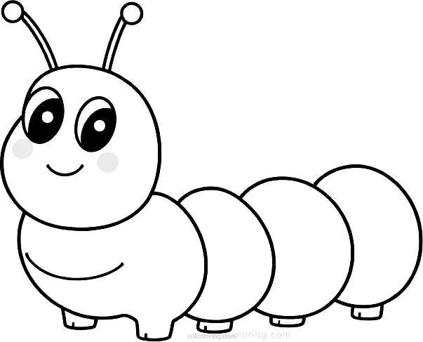 Caterpillar coloring page for kids