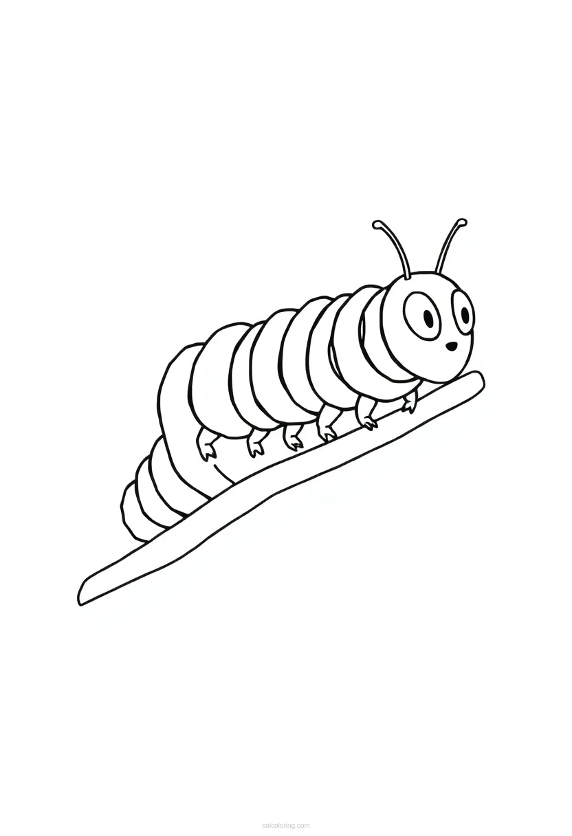 Caterpillar coloring page for kids
