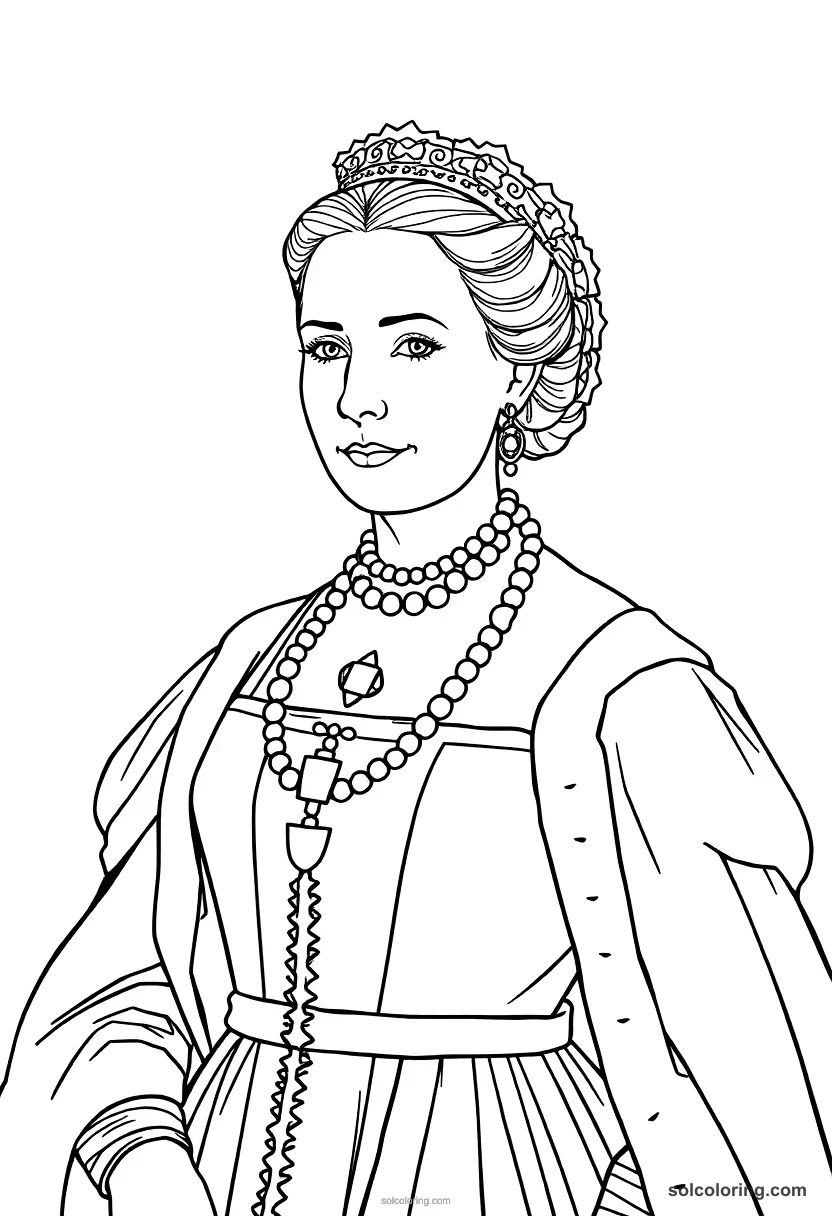 Catherine The Great Of Russia In Court Dress coloring pages