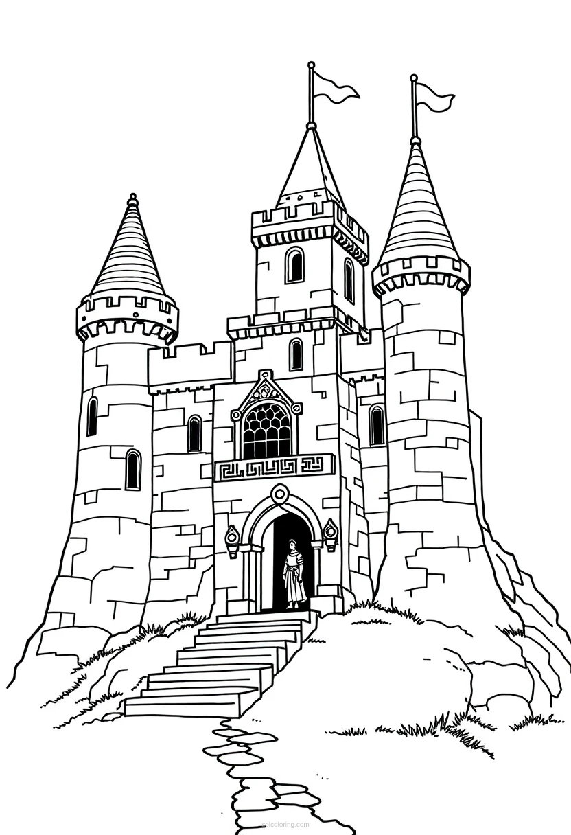 Celtic Castle coloring page for kids
