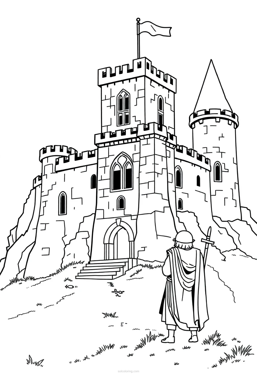 Celtic Castle coloring page for kids