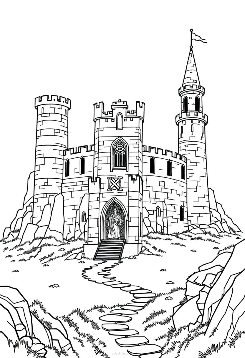 Celtic Castle coloring page for kids