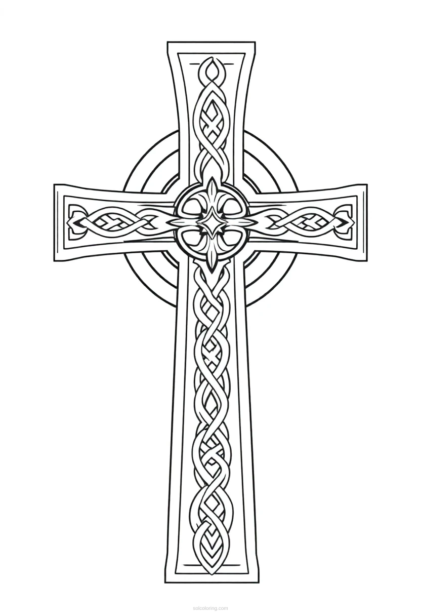Celtic Cross coloring page for kids