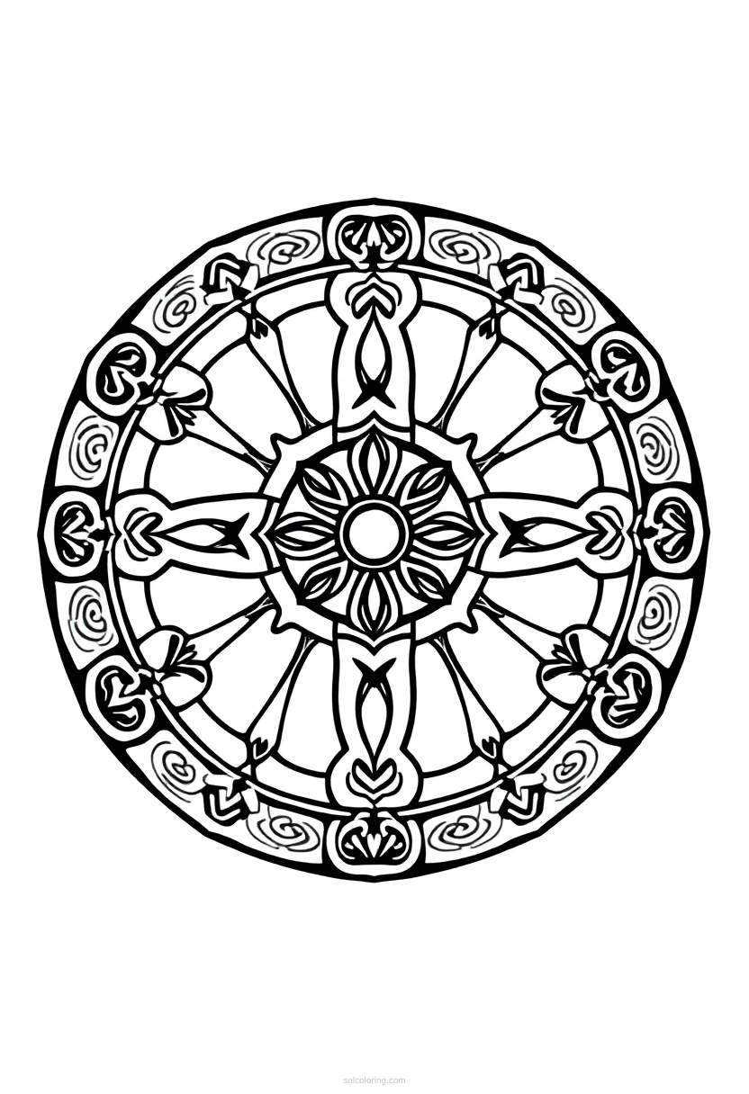 Celtic Cross Spiritual Pattern coloring page for kids