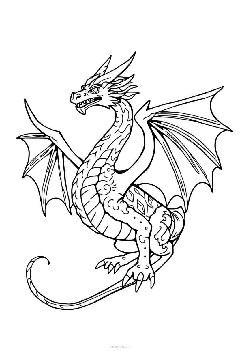 Celtic Dragon coloring page for kids