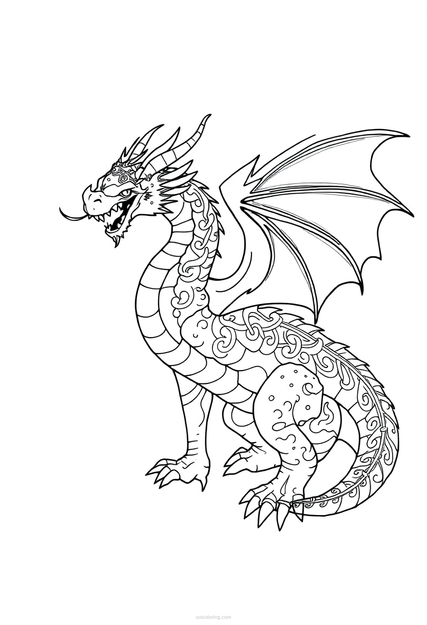 Celtic Dragon coloring page for kids