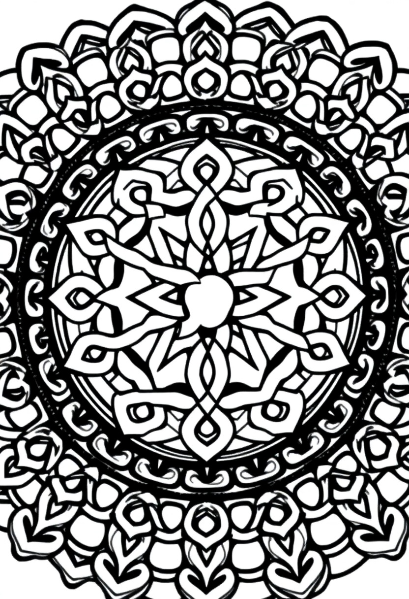 Celtic Knot Mandala coloring page for kids