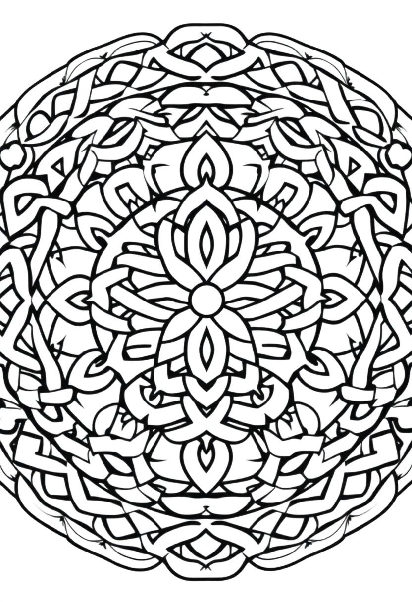Celtic Knot Mandala coloring page for kids