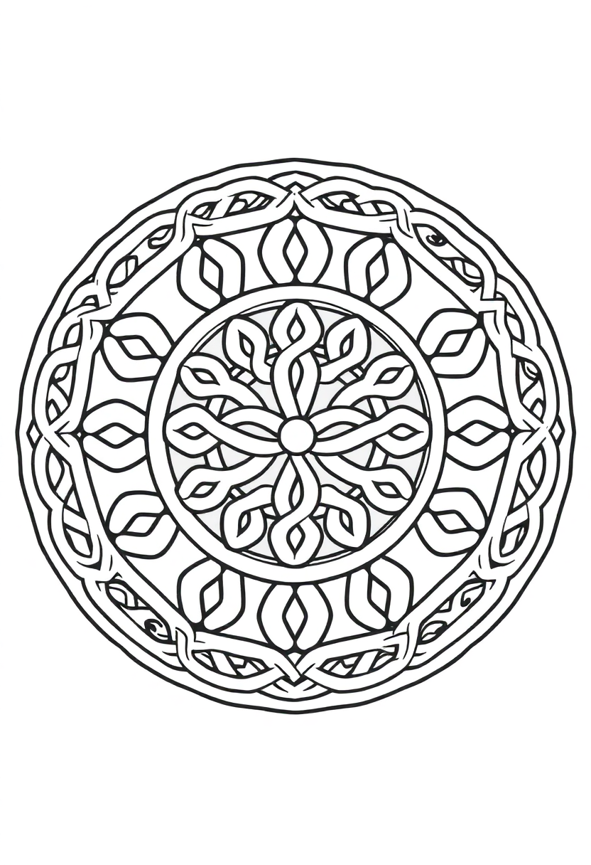 Celtic Knot Mandala coloring page for kids