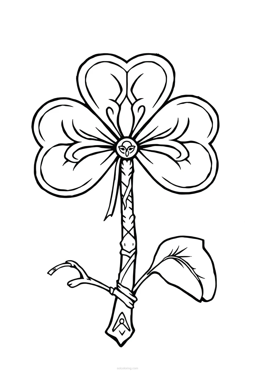 Celtic Shamrock and Clover coloring page for kids
