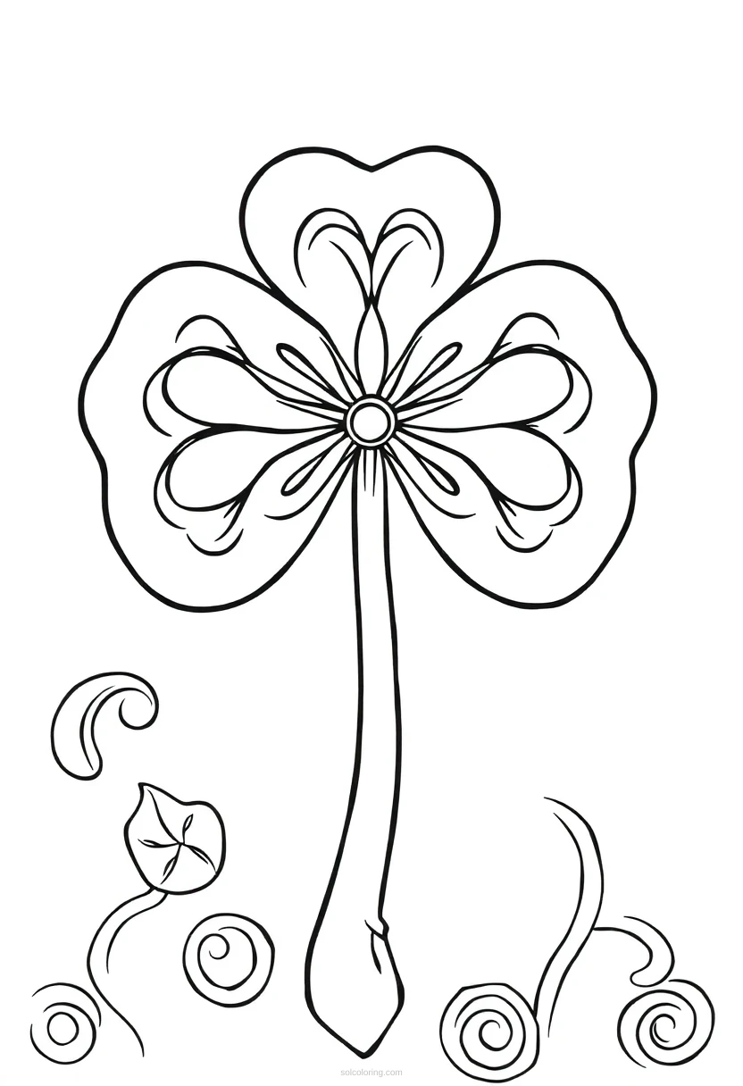 Celtic Shamrock and Clover coloring page for kids
