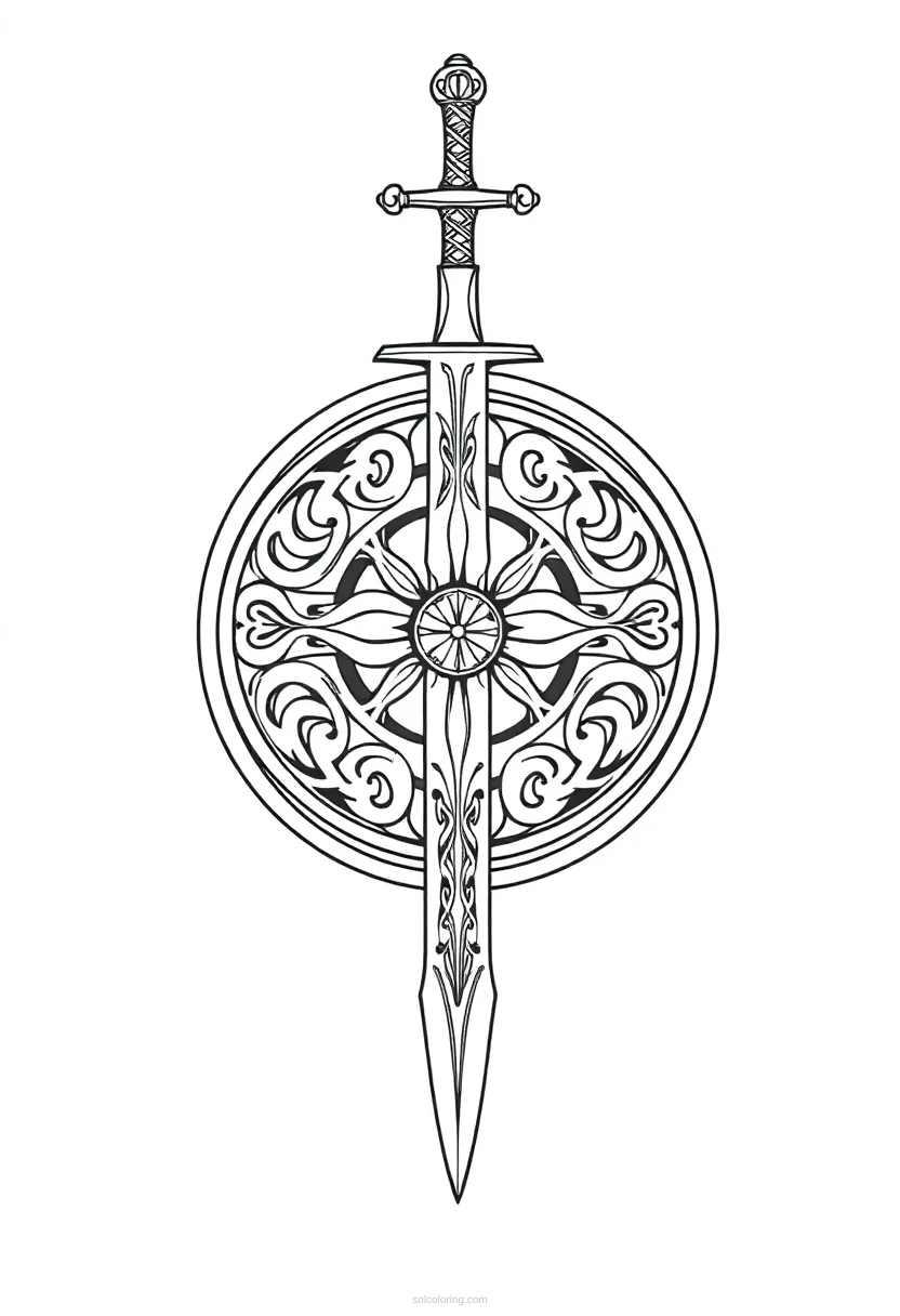 Celtic Shield And Sword coloring pages
