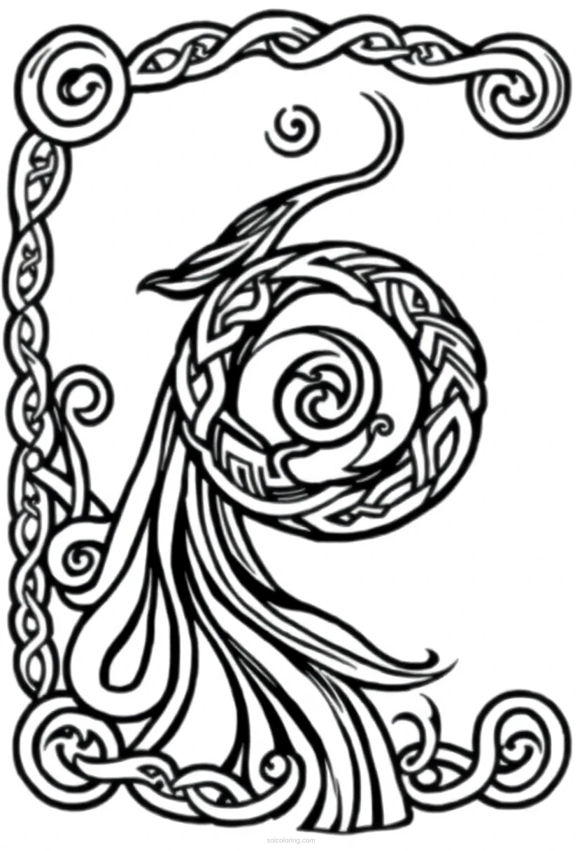 Celtic Spiral Designs coloring page for kids