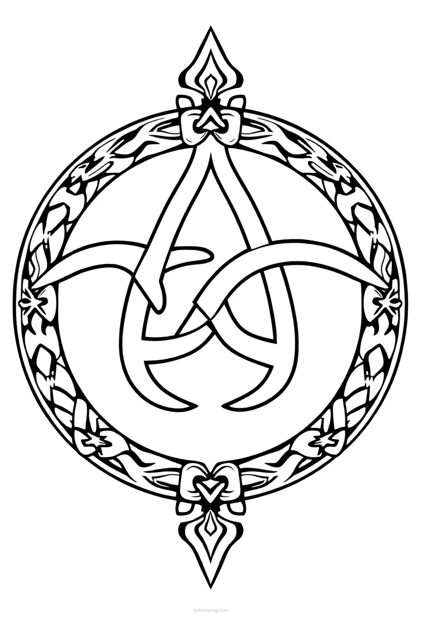 Celtic Triquetra Symbol coloring page for kids