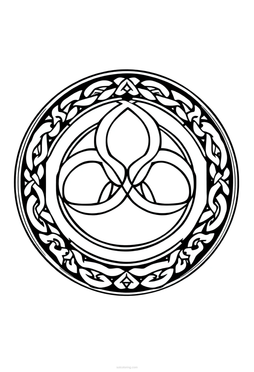 Celtic Triquetra Symbol coloring page for kids
