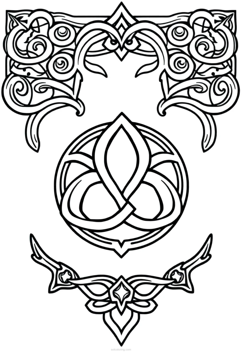 Celtic Triquetra Symbol coloring pages