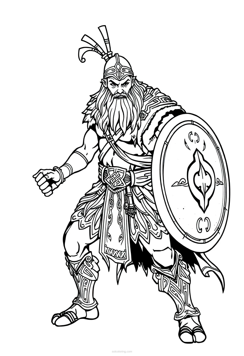 Celtic Warrior coloring page for kids