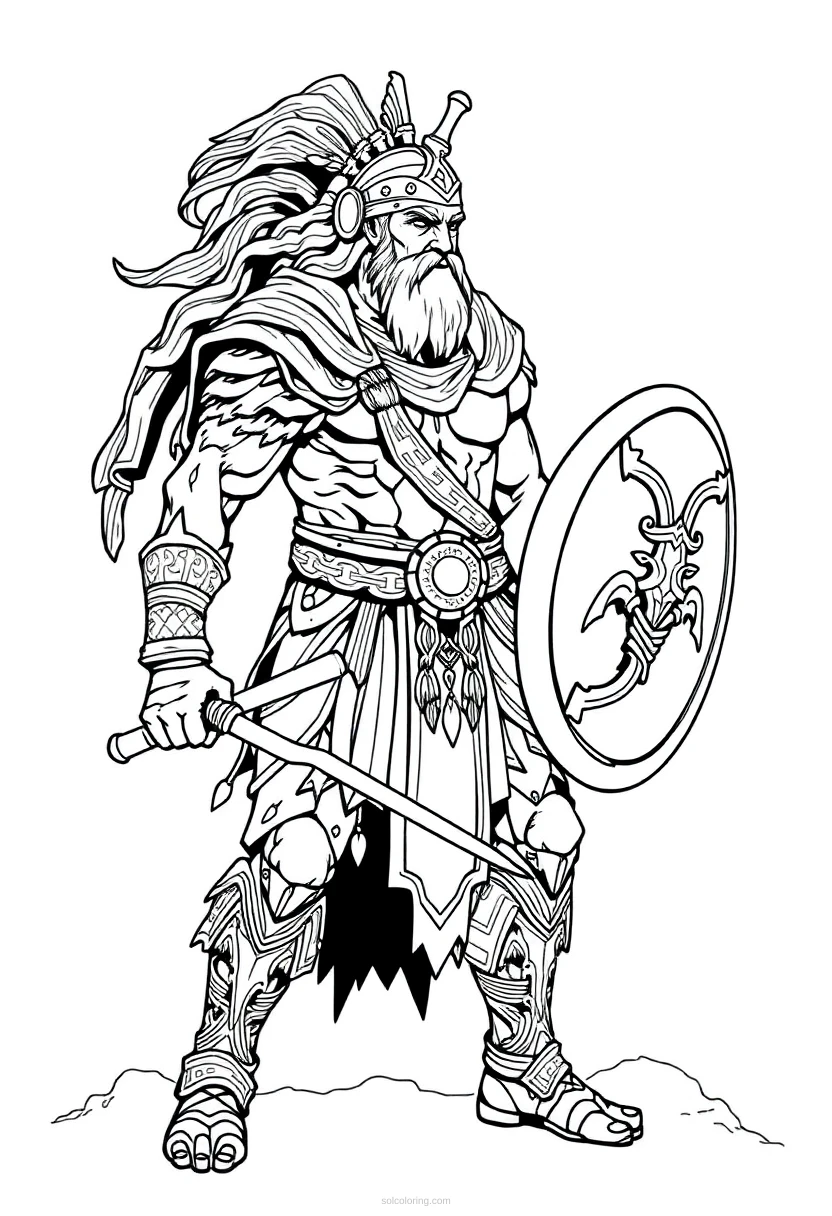 Celtic Warrior coloring page for kids