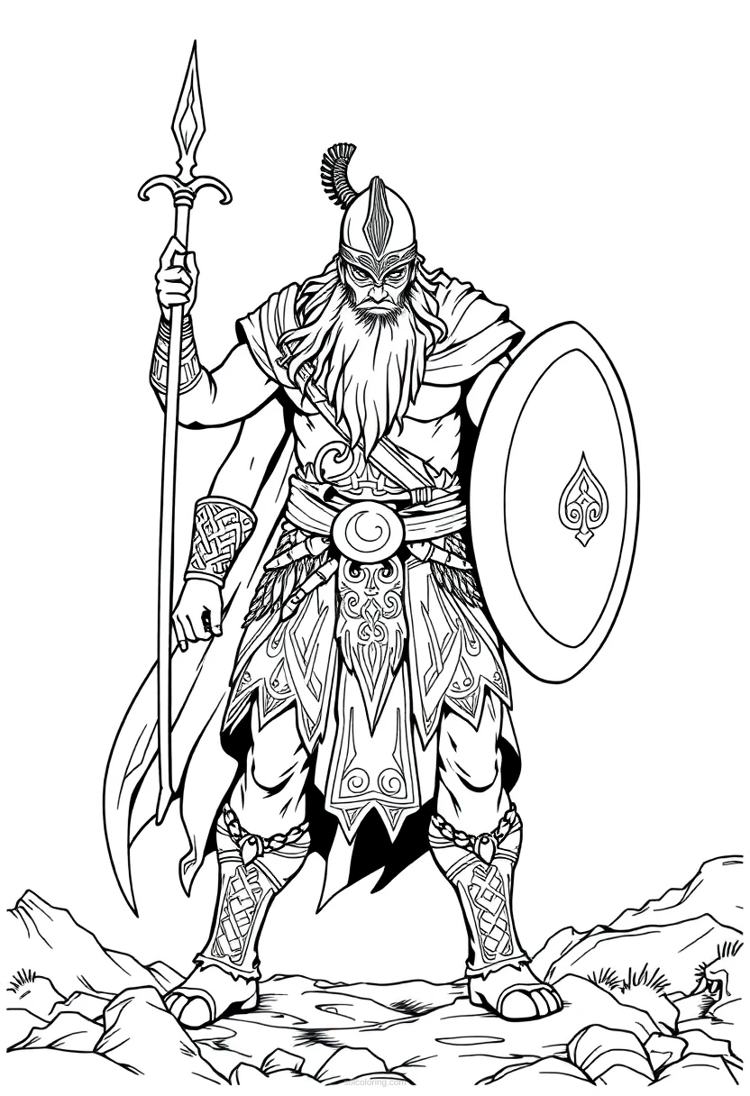 Celtic Warrior coloring page for kids