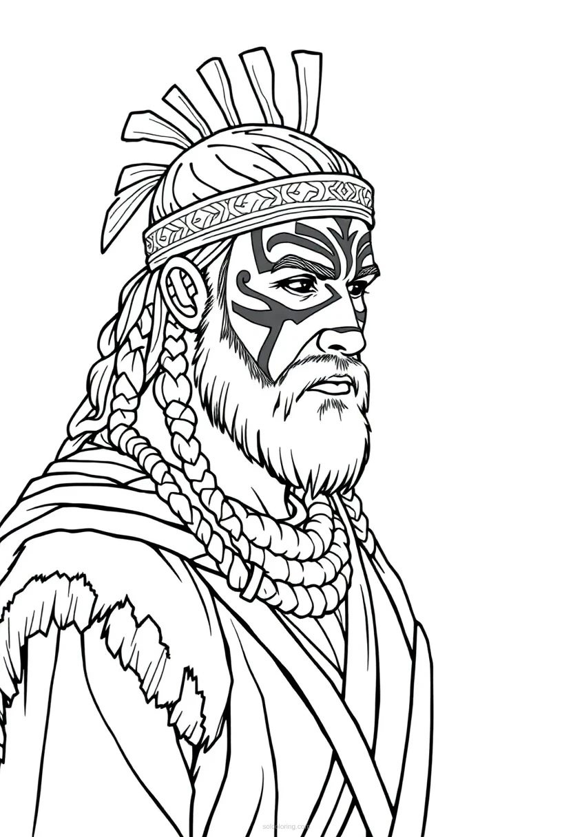 Celtic Warrior with War Paint coloring page for kids
