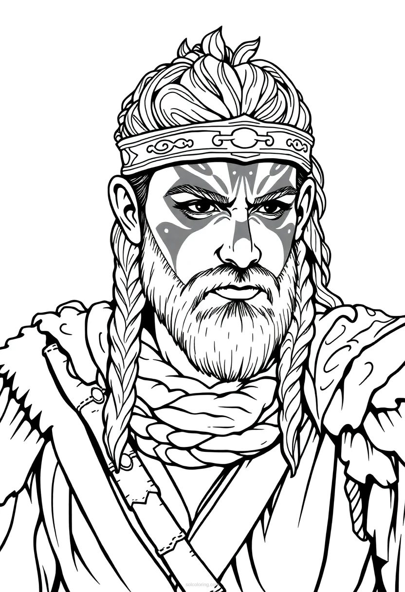 Celtic Warrior With War Paint coloring pages