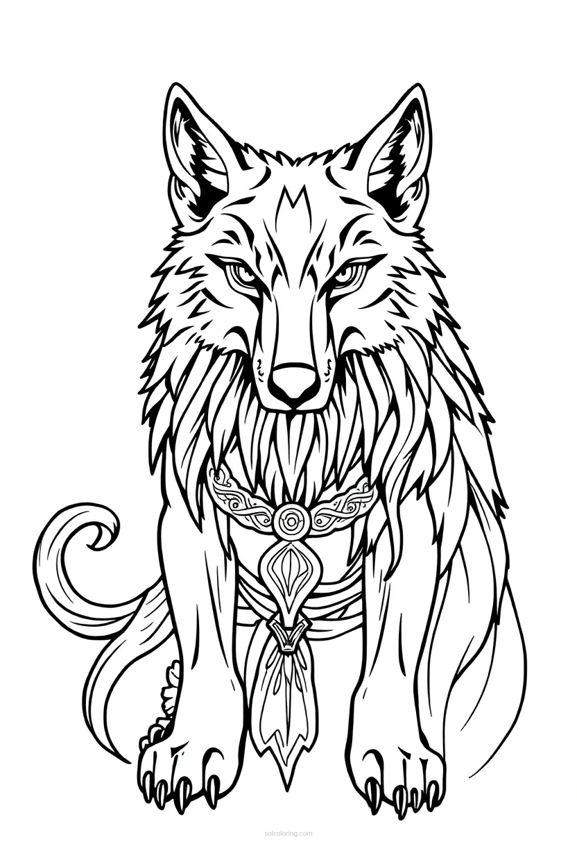 Celtic Wolf coloring page for kids