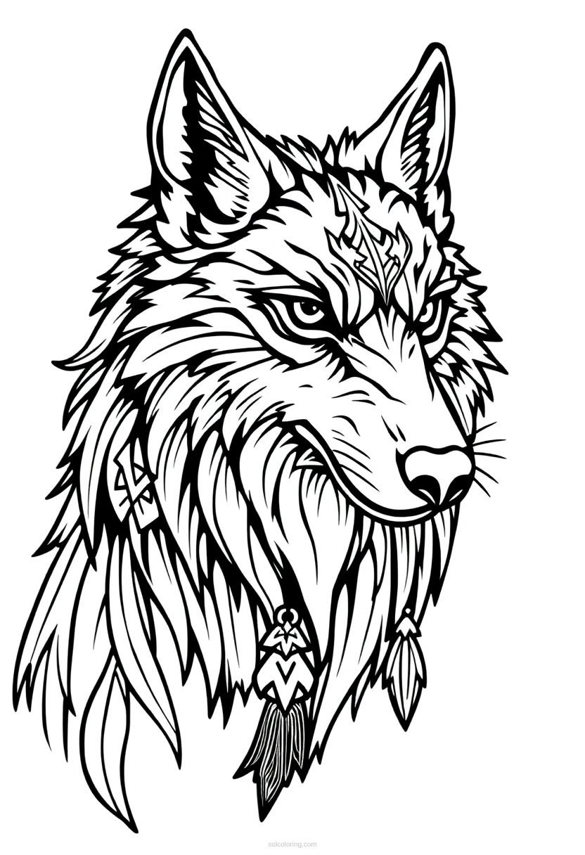 Celtic Wolf coloring page for kids