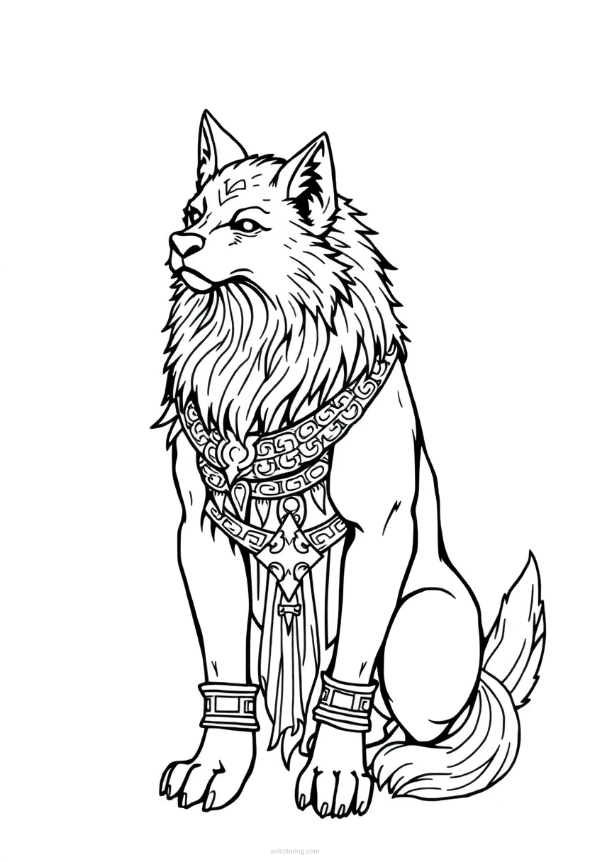 Celtic Wolf coloring page for kids