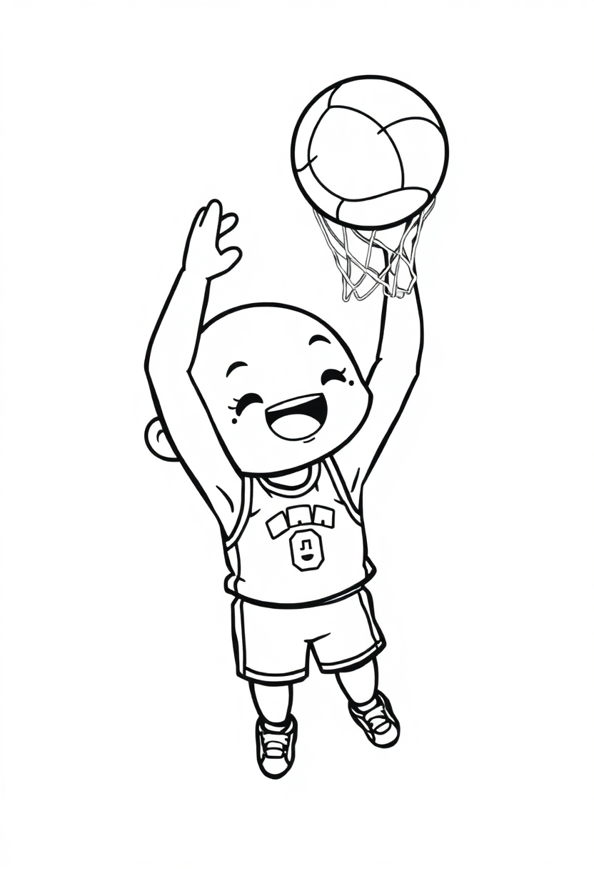 Center Player Dunking coloring page, free printable