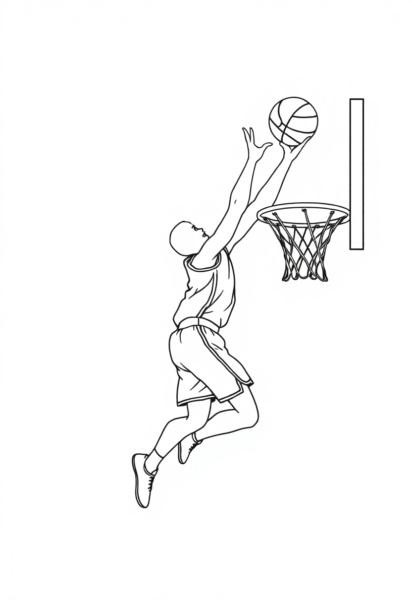 Center Player Dunking coloring pages