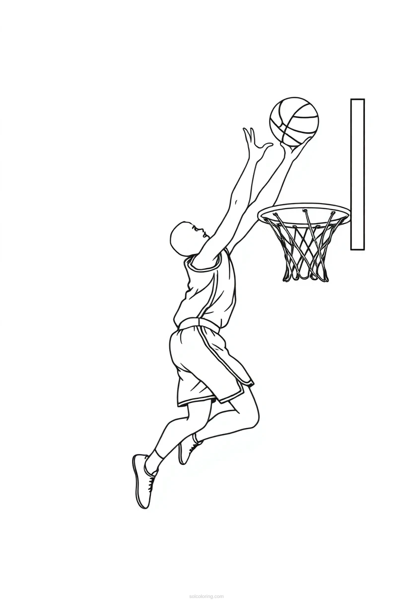 Center Player Dunking coloring pages