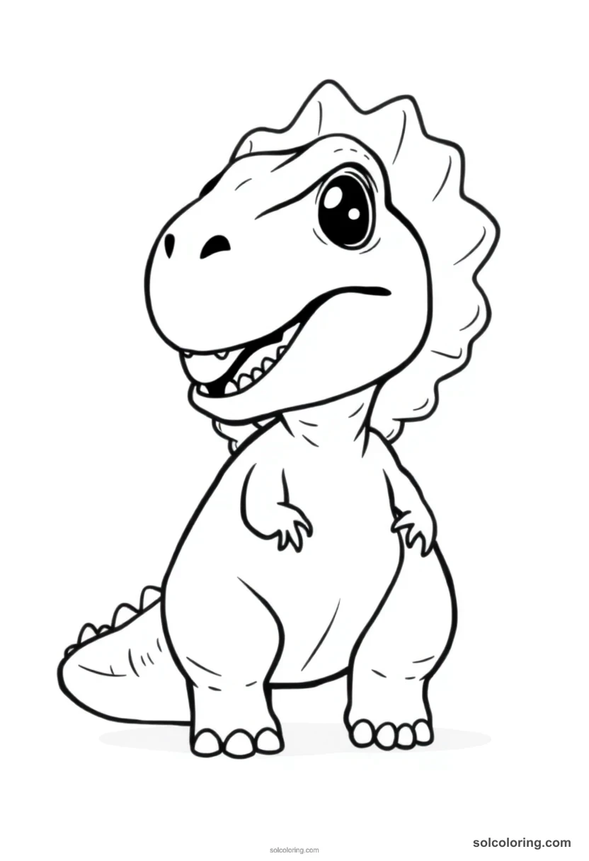 Chibi Ceratosaurus chibi coloring page for kids