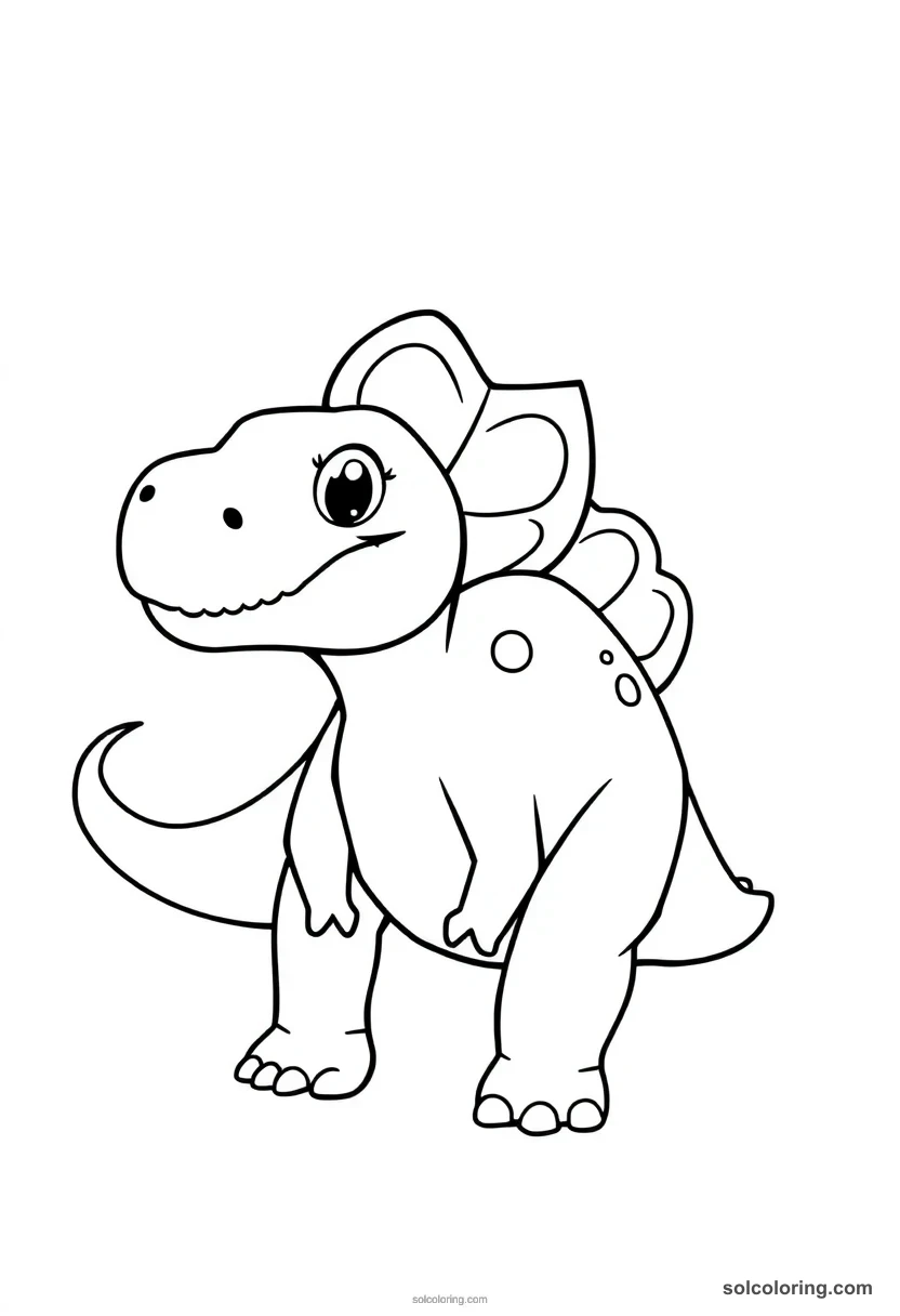Cute Cartoon Ceratosaurus cute cartoon coloring page for kids