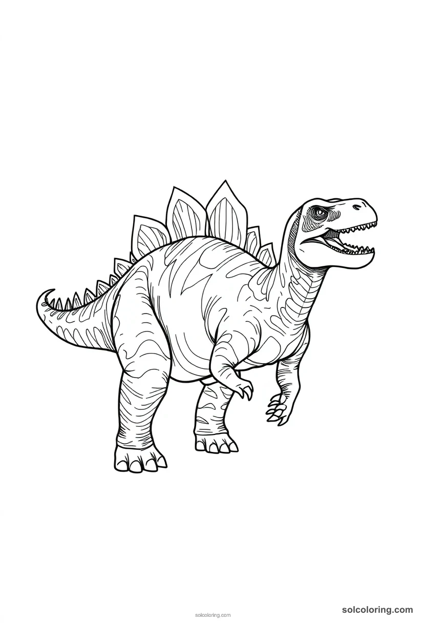 Ceratosaurus detailed coloring page for kids