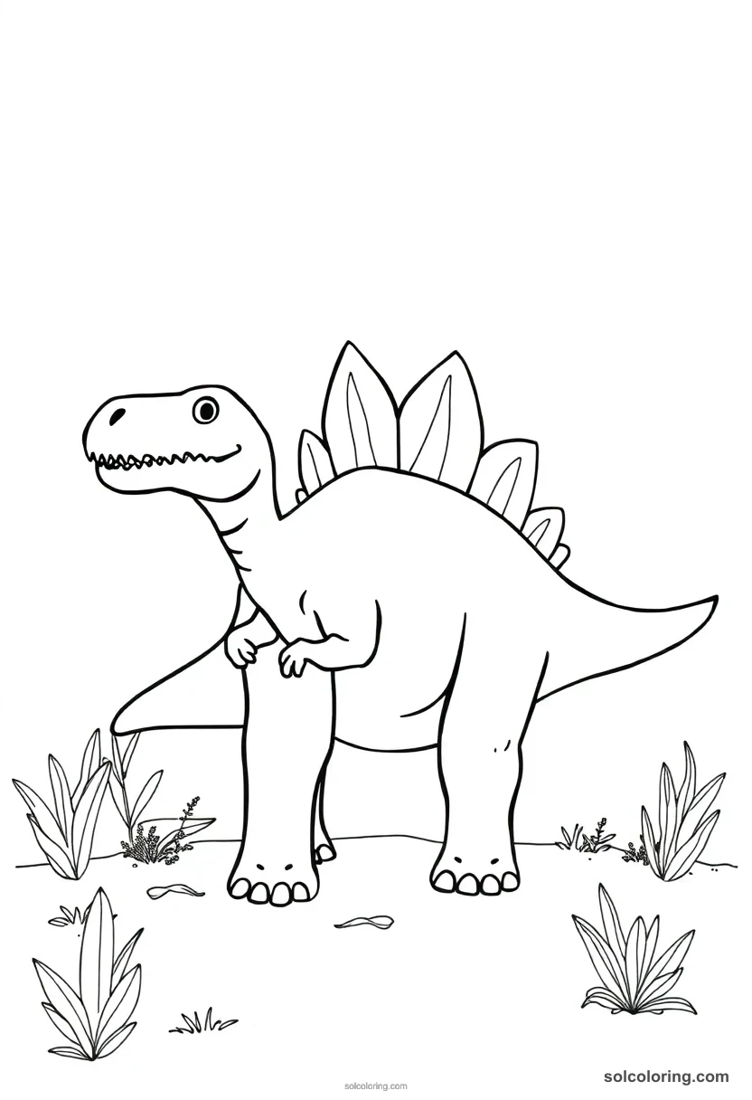 Simple Ceratosaurus simple coloring page for kids