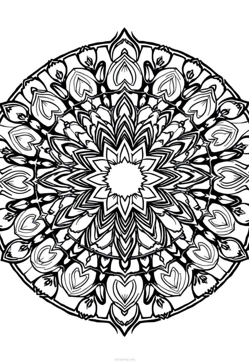 Chakra Energy Centers Mandala coloring page for kids