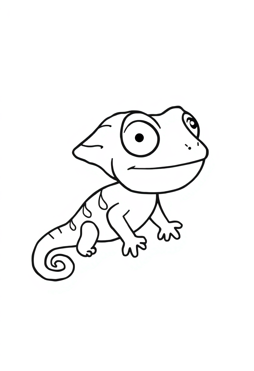 Chameleon coloring page, free printable