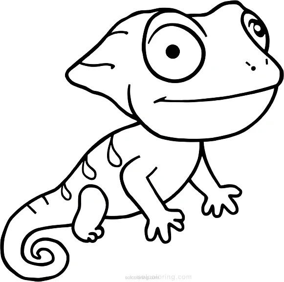 Chameleon coloring page for kids