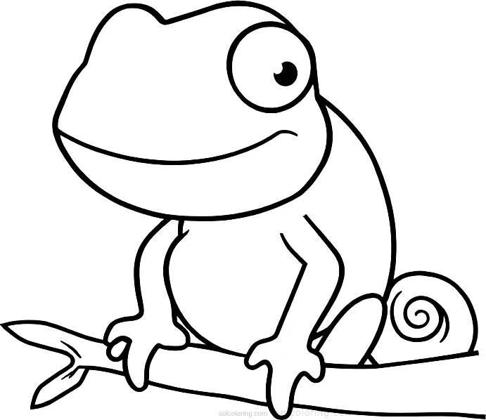 Chameleon coloring page for kids