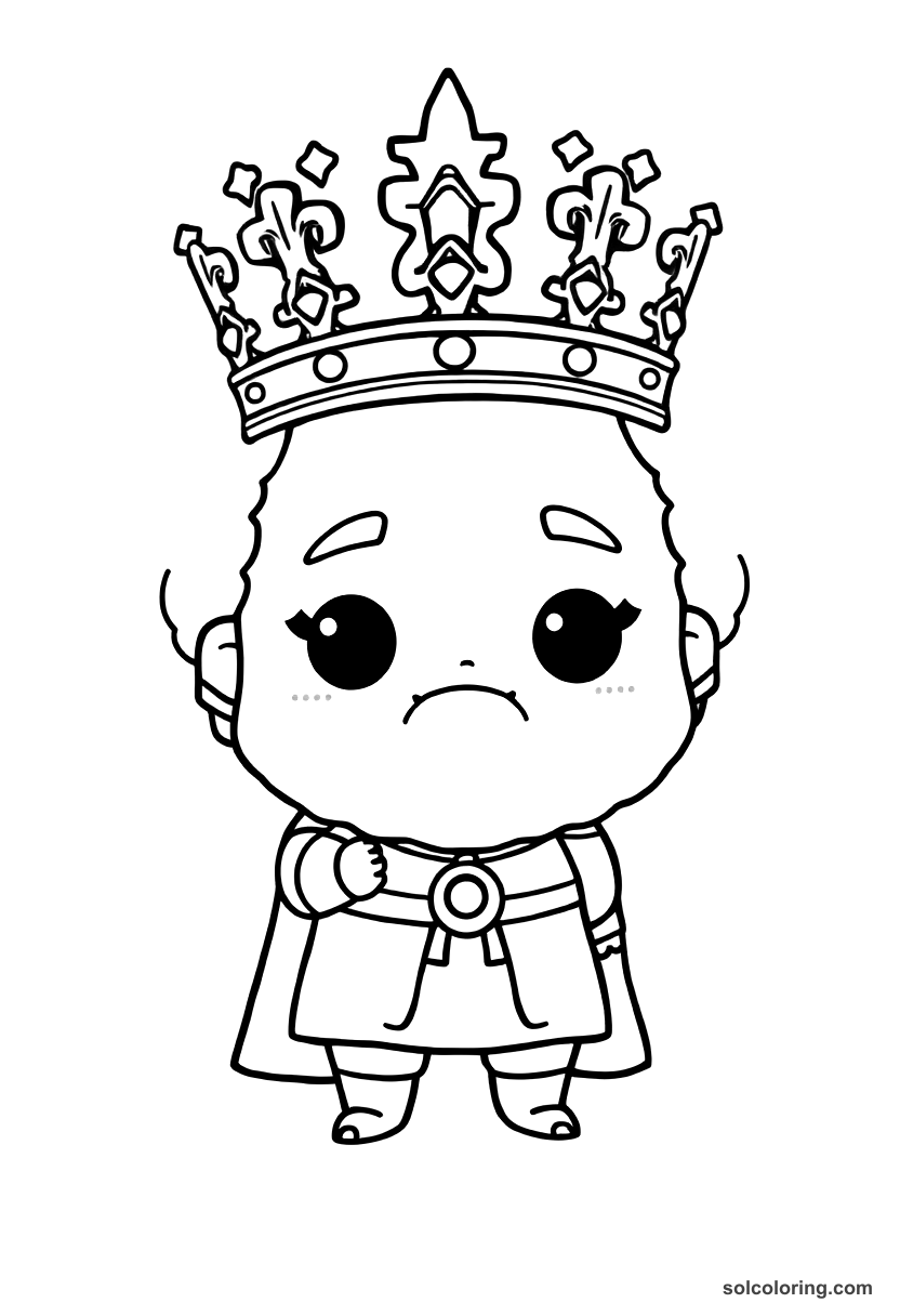 Chibi Charlemagne Being Crowned Holy Roman Emperor coloring page, free printable chibi style