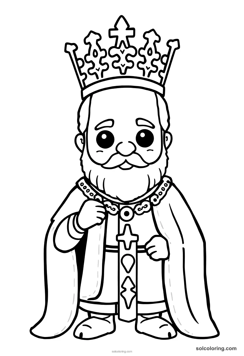 Cute Cartoon Charlemagne Being Crowned Holy Roman Emperor cute cartoon coloring page for kids