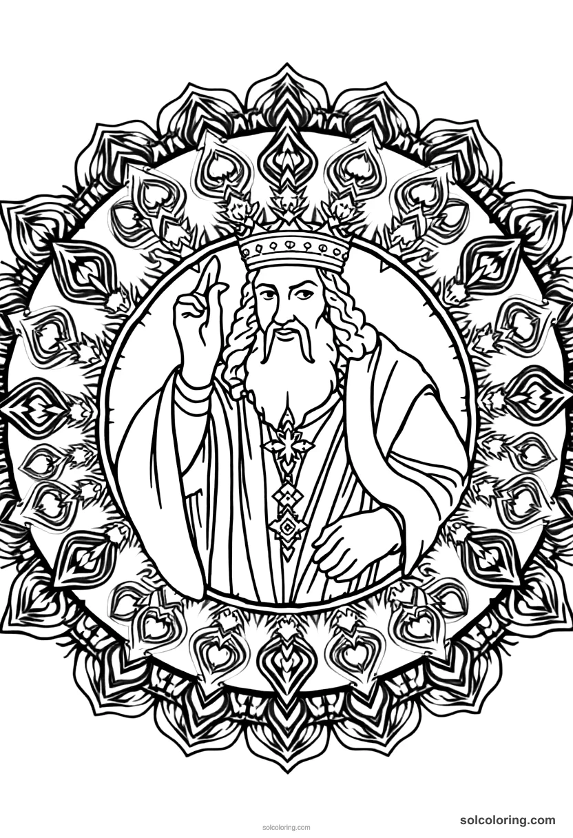 Mandala Charlemagne Being Crowned Holy Roman Emperor mandala coloring page for kids
