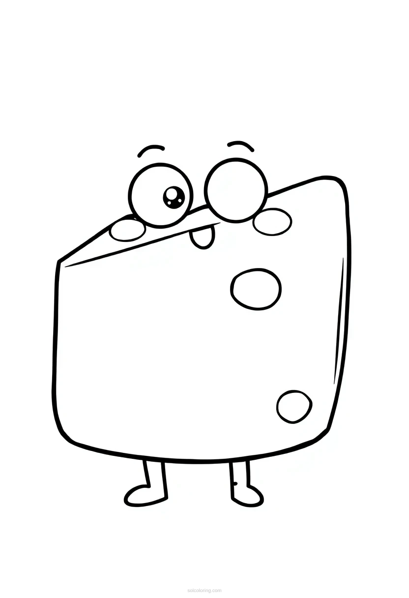 Cheese Wedge coloring page for kids