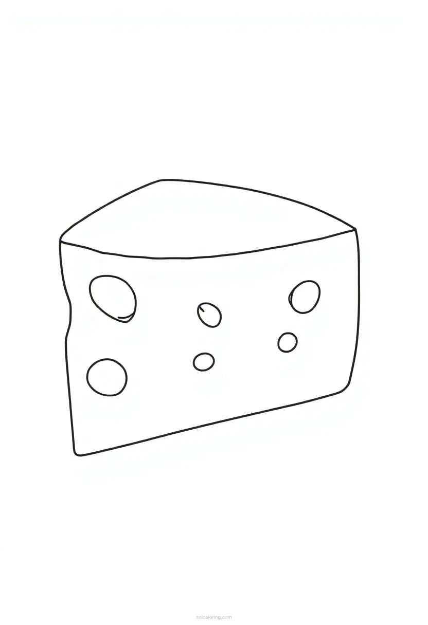 Cheese Wedge coloring page for kids