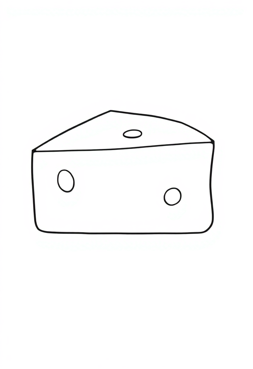 Cheese Wedge coloring page, free printable