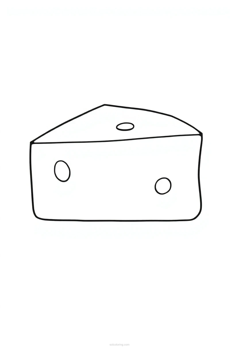 Cheese Wedge coloring page for kids