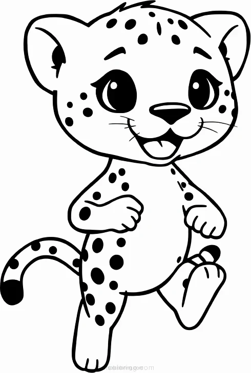 Cheetah Running coloring page for kids