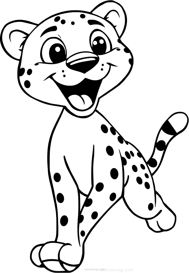 Cheetah Running coloring page for kids