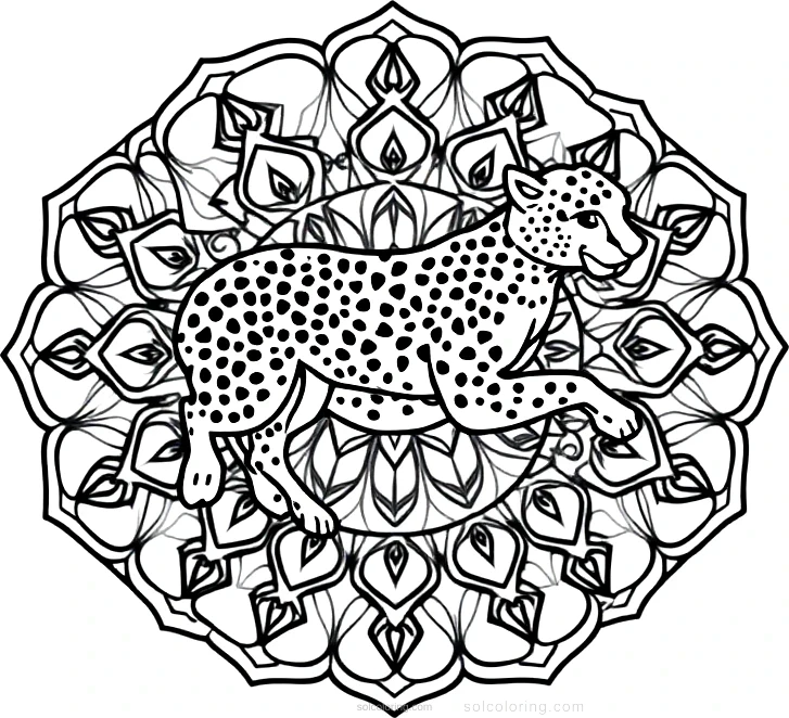 Cheetah Running coloring page for kids