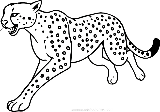 Cheetah Running coloring page for kids